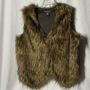 Chelsea & Theodore Dark Faux Fur Vest